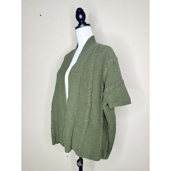 Cabi Green Cardigan Size Small/Medium Knit Shortsleeve Duster Cable Knit Boho - Picture 4 of 8
